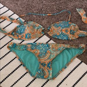 patterned bathing suit set